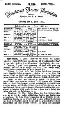 Augsburger neueste Nachrichten Dienstag 4. Juni 1872