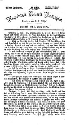 Augsburger neueste Nachrichten Mittwoch 5. Juni 1872