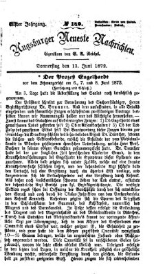 Augsburger neueste Nachrichten Donnerstag 13. Juni 1872