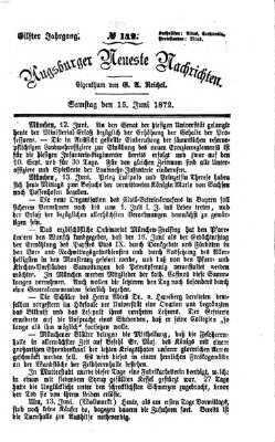 Augsburger neueste Nachrichten Samstag 15. Juni 1872