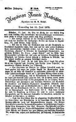 Augsburger neueste Nachrichten Donnerstag 20. Juni 1872