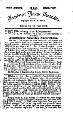 Augsburger neueste Nachrichten Sonntag 23. Juni 1872