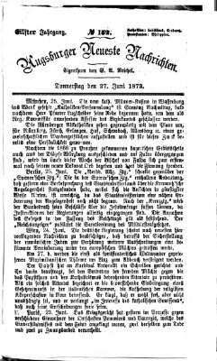 Augsburger neueste Nachrichten Donnerstag 27. Juni 1872