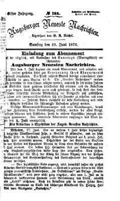 Augsburger neueste Nachrichten Samstag 29. Juni 1872