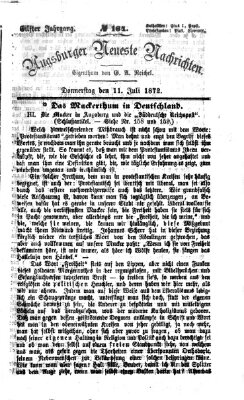 Augsburger neueste Nachrichten Donnerstag 11. Juli 1872