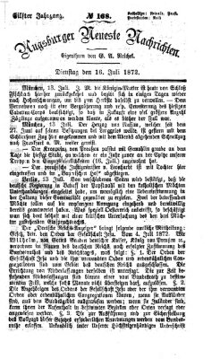 Augsburger neueste Nachrichten Dienstag 16. Juli 1872