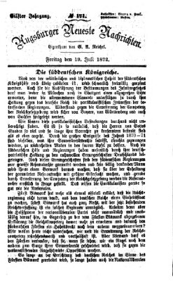 Augsburger neueste Nachrichten Freitag 19. Juli 1872