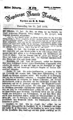 Augsburger neueste Nachrichten Donnerstag 25. Juli 1872