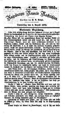 Augsburger neueste Nachrichten Donnerstag 8. August 1872