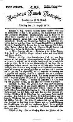 Augsburger neueste Nachrichten Dienstag 13. August 1872