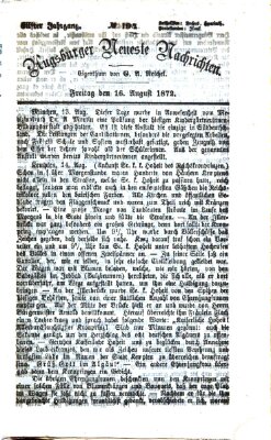 Augsburger neueste Nachrichten Freitag 16. August 1872