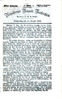 Augsburger neueste Nachrichten Donnerstag 29. August 1872