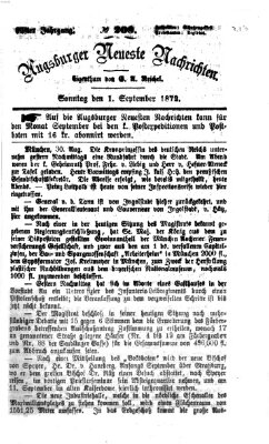 Augsburger neueste Nachrichten Sonntag 1. September 1872