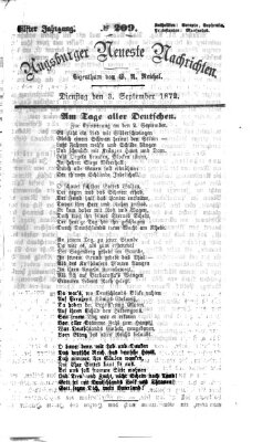 Augsburger neueste Nachrichten Dienstag 3. September 1872