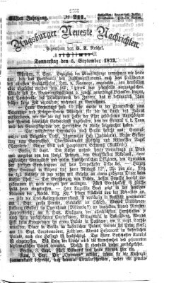 Augsburger neueste Nachrichten Donnerstag 5. September 1872