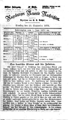 Augsburger neueste Nachrichten Dienstag 10. September 1872