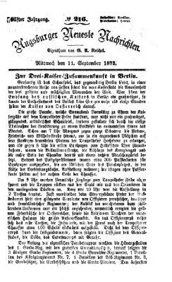 Augsburger neueste Nachrichten Mittwoch 11. September 1872