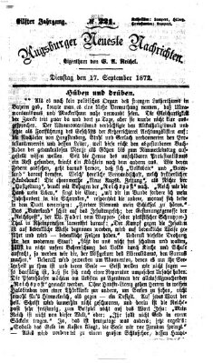 Augsburger neueste Nachrichten Dienstag 17. September 1872