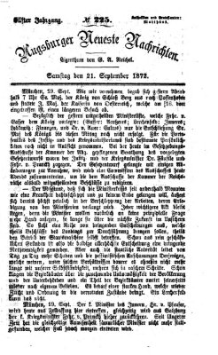 Augsburger neueste Nachrichten Samstag 21. September 1872