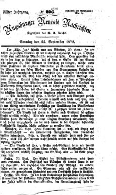 Augsburger neueste Nachrichten Sonntag 22. September 1872