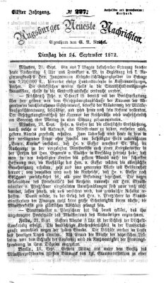 Augsburger neueste Nachrichten Dienstag 24. September 1872