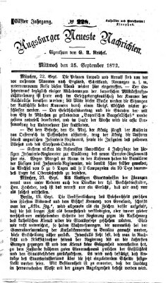 Augsburger neueste Nachrichten Mittwoch 25. September 1872