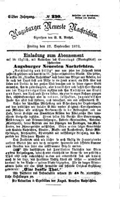 Augsburger neueste Nachrichten Freitag 27. September 1872