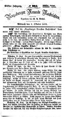 Augsburger neueste Nachrichten Mittwoch 2. Oktober 1872