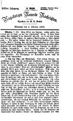 Augsburger neueste Nachrichten Mittwoch 9. Oktober 1872