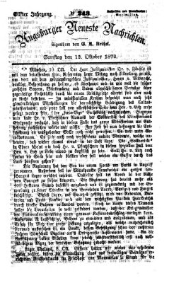 Augsburger neueste Nachrichten Samstag 12. Oktober 1872