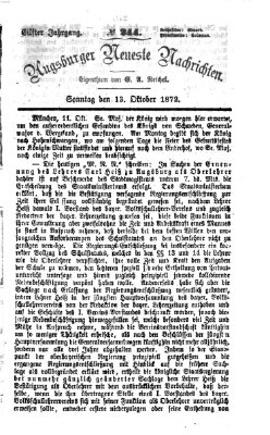 Augsburger neueste Nachrichten Sonntag 13. Oktober 1872