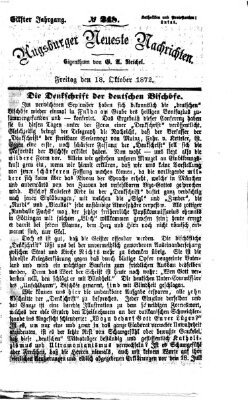 Augsburger neueste Nachrichten Freitag 18. Oktober 1872