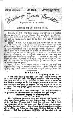 Augsburger neueste Nachrichten Sonntag 20. Oktober 1872