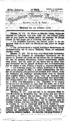 Augsburger neueste Nachrichten Mittwoch 23. Oktober 1872