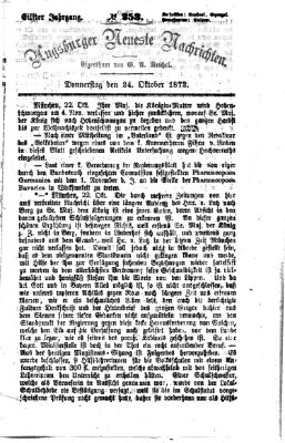 Augsburger neueste Nachrichten Donnerstag 24. Oktober 1872