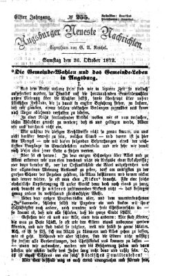 Augsburger neueste Nachrichten Samstag 26. Oktober 1872