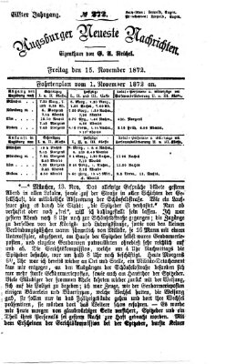 Augsburger neueste Nachrichten Freitag 15. November 1872