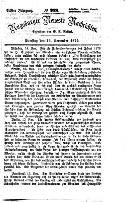 Augsburger neueste Nachrichten Samstag 16. November 1872