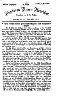 Augsburger neueste Nachrichten Freitag 22. November 1872