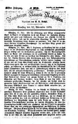 Augsburger neueste Nachrichten Samstag 23. November 1872