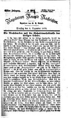 Augsburger neueste Nachrichten Dienstag 3. Dezember 1872