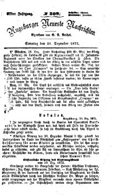 Augsburger neueste Nachrichten Sonntag 29. Dezember 1872