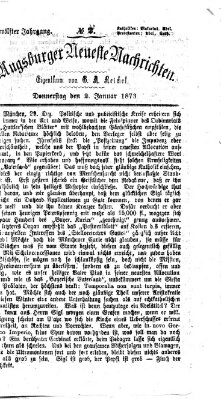 Augsburger neueste Nachrichten Donnerstag 2. Januar 1873