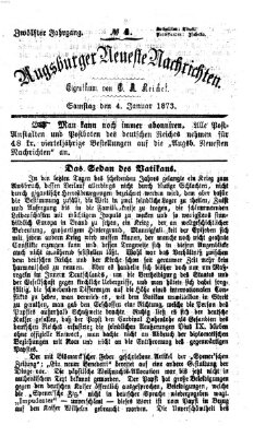 Augsburger neueste Nachrichten Samstag 4. Januar 1873