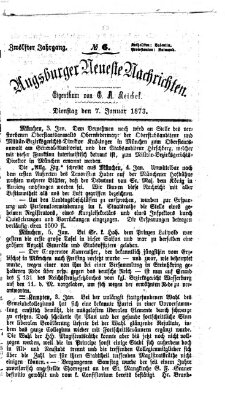 Augsburger neueste Nachrichten Dienstag 7. Januar 1873