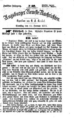 Augsburger neueste Nachrichten Samstag 11. Januar 1873