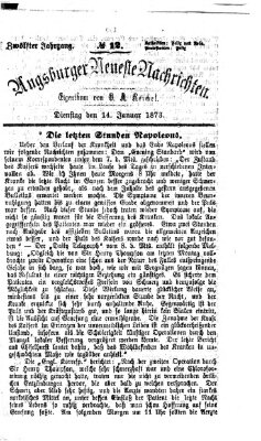 Augsburger neueste Nachrichten Dienstag 14. Januar 1873