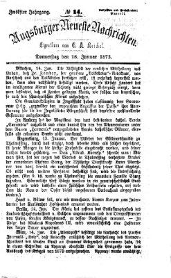 Augsburger neueste Nachrichten Donnerstag 16. Januar 1873