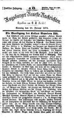 Augsburger neueste Nachrichten Sonntag 19. Januar 1873