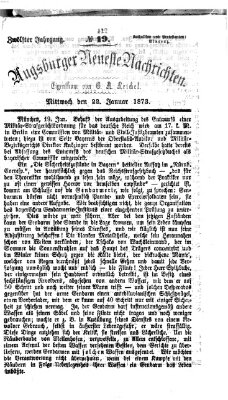 Augsburger neueste Nachrichten Mittwoch 22. Januar 1873